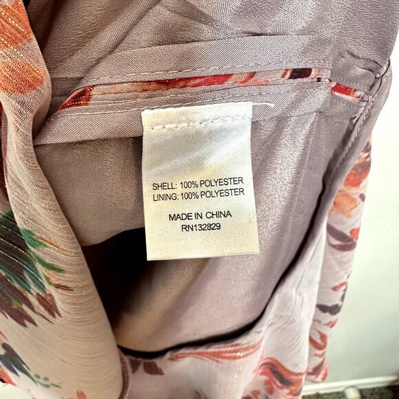 LOVERS and FRIENDS NWT Stacy Holiday Floral Ruffle Asymmetrical Midi Dress - Picture 9 of 9